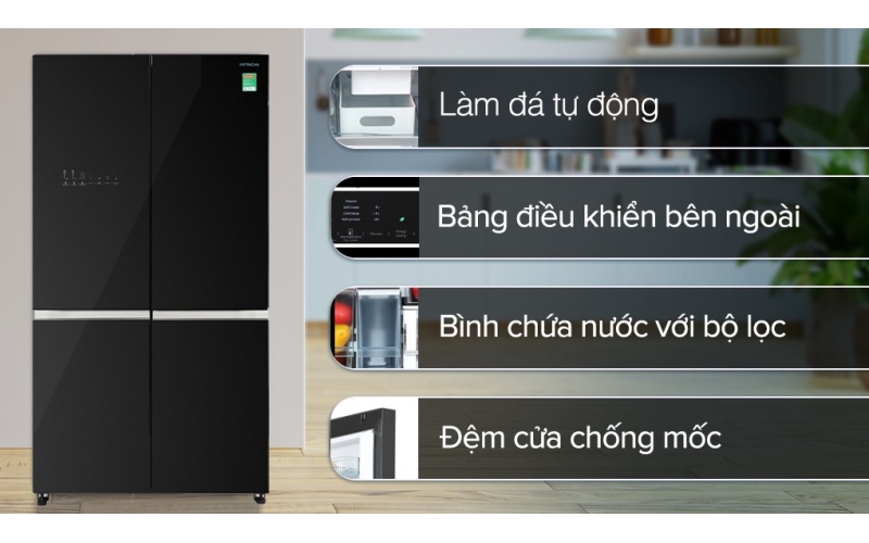 Tủ lạnh Hitachi Inverter 640 lít Multi Door R-WB640VGV0 GBK